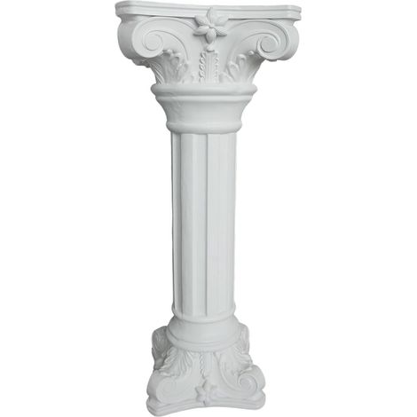 Colonna portavaso in stile corinziano greco, 85 cm, bianca