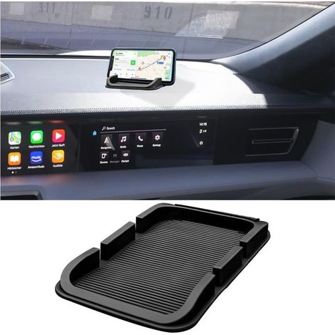 Tapis De Téléphone Antidérapant, Plateau De Tableau De Bord De Téléphone De Voiture, Tapis Antidérapant pour Tableau De Bord, Organiseur Multifonction 3 en 1 pour Tableau De Voiture Imperméable (1/3)
