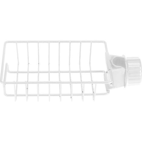 Organisateur de rangement pour robinet d'évier de cuisine, éponge et savon, égouttoir, étagère, accessoires de salle de bain, blanc (1/5)