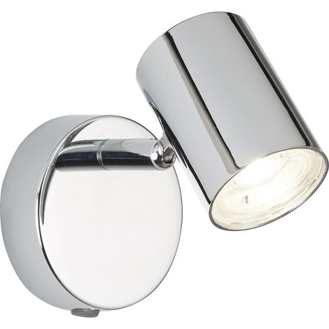 Plafoniera Contemporanea Rollo Acciaio Cromo Vetro Trasparente Led 4,3W 3000K (1/5)