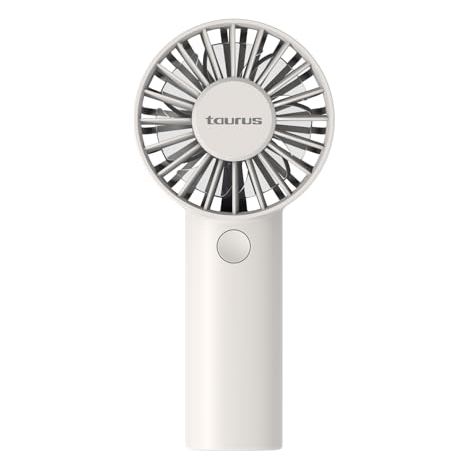 Taurus ventilador portátil de mano Air Lite con motor BLDC ultrasilencioso  Recargable USB-C, hasta 7 h de autonomía, 3 velocidades, mini ventilador compacto de sobremesa