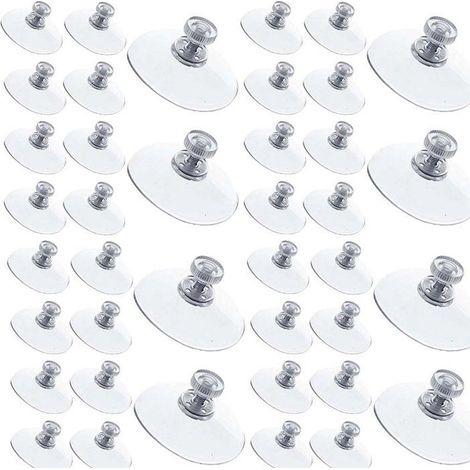 Ventouse filetée transparente - DEMA - Diamètre 50 mm - Filetage M4 10 mm - Lot de 40 - PVC souple - Polystyrène