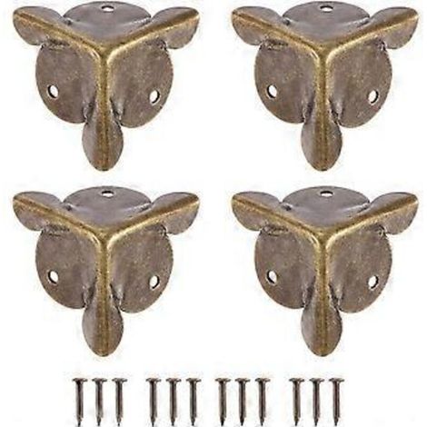 Lot de 24 protections d'angle décoratives pour boîtes, 30 mm, coins anti-poussière style vintage avec vis, bronze (1/3)