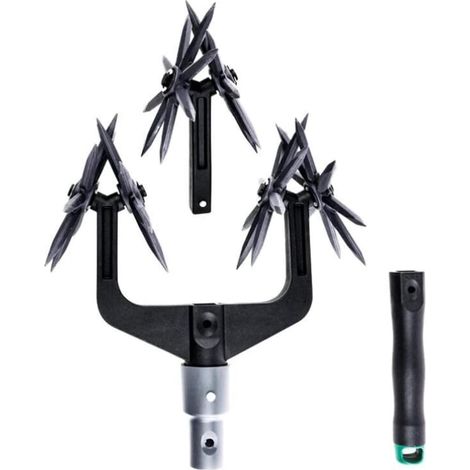 Kit complet de motoculteur rotatif - Outils de jardin portatifs réglables pour le mélange du sol, le semis de gazon et l'aération - Motoculteur sans fil noir (1/3)