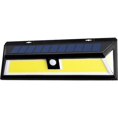 COB Lampe à induction du corps humain 10W Éclairage Petit réverbère solaire Trois côtés applique murale IP65 Lumière étanche pour éclairage extérieur Garage