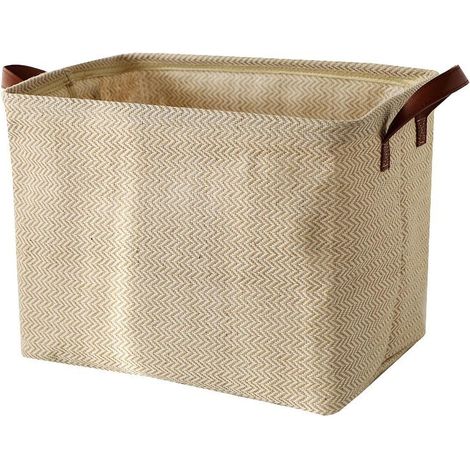 1 Panier Jute Poignées 38x27x28cm Pliable Imperméable Rangement Maison Salle de Bain (1/5)