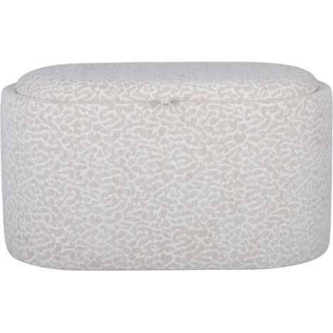 Banc coffre imprimé léopard convertible en table basse L77cm - Beige - Zoé