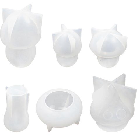 Moule en silicone pour décoration de champignons en résine époxy, idéal pour les loisirs créatifs et la décoration intérieure.