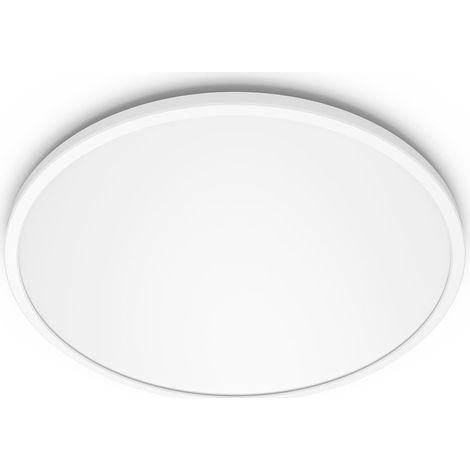 Philips - Plafonnier LED, diamètre 25 cm, 4000 K, 15 W, intensité variable, blanc 915005777901 (1/8)