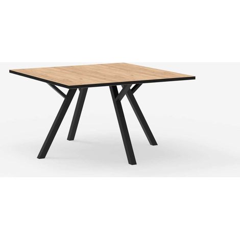 Mesa cuadrada de comedor Beli acabado natural, 77cm(alto) 136cm(ancho) 136cm(largo) (1/3)