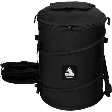 Poubelle pliable pour le camping, le recyclage, caravane - Poubelle d'extérieur pliable couvercle tissu Oxford 600D - 50 l clips tri (1/5)