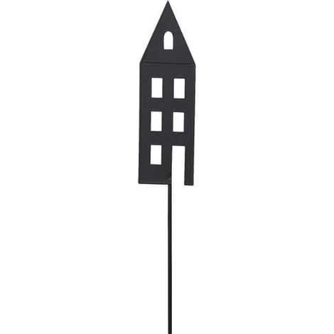 POSIWIO Deko - Stecker Haus Schwarz hoch 24,5 cm - Metall
