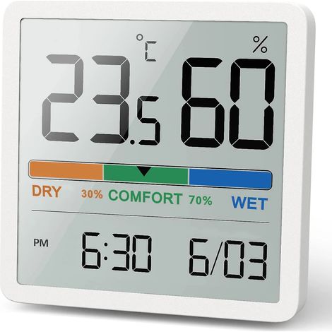 Hygromètre numérique de bureau - Thermomètre d'intérieur - Mesure précise de la température et de l'humidité (1/5)