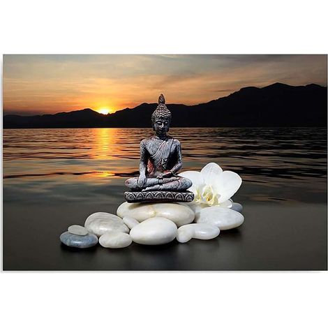 Tableau l'eau bouddha - 80 x 60 cm (1/5)