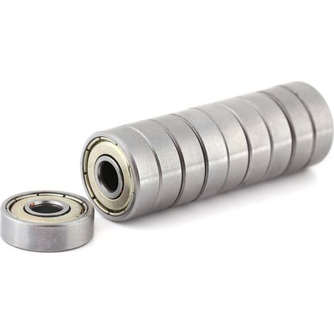 10 Pcs Metal Shielded Durable Multi Use Carbon Steel Miniature 626ZZ Ball Bearings (6x19x6mm)
