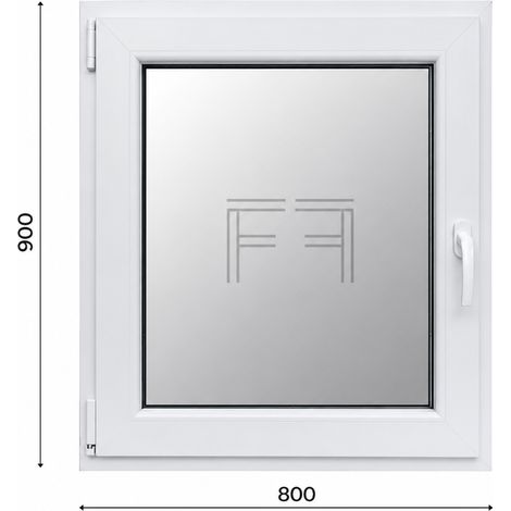 Fintex-finestra in PVC bianco singola anta 800X900 apertura a sinistra, doppio vetro, PROFILO A L (1/3)