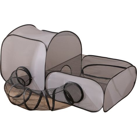 Parc pour chatons avec tente et tunnel, accessoire portable pour chiots et petits animaux actifs (1/5)