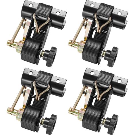VEVOR Gepäckträgergurte, 47,6–50,8 mm, Schwarz, 38 mm x 2,25 m, Schwerlastausführung 226,8 kg, 4er-Pack, 4 Stück (1/2)