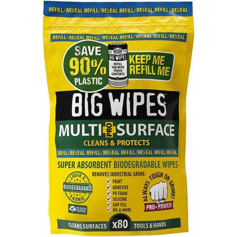 Big Wipes 2046 Multi-Surface Bio Pro+ Antiviral Wipes Refill Pouch 80 Wipes (1/2)