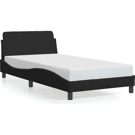 Lit Adulte Lit Contemporain Cadre de lit - noir 100x200 cm velours fr27153 (1/5)