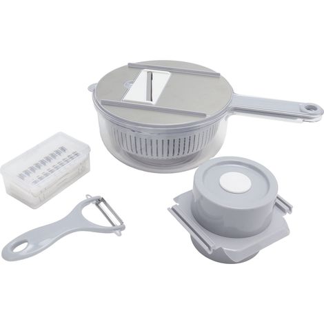 Coupe-légumes polyvalent pour la cuisine, trancheuse à pommes de terre, râpe à carottes et concombres, gris (1/5)