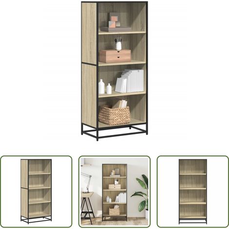 vidaXL Étagère de rangement - Bibliothèque chêne sonoma 60x35x139 cm bois d'ingénierie (1/5)