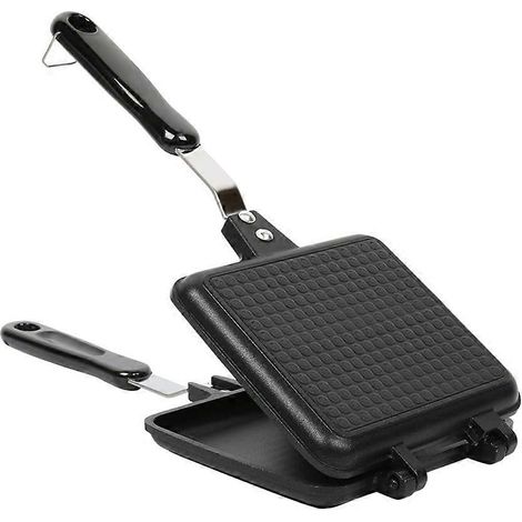 Sandwichmaker, antihaftbeschichtete Panini-Pfannen mit Griff, Aluminium-Bratpfanne für die heimische Küche (1/5)