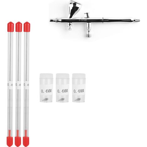 3 Pièces 0.4mm Buse Aérographe Aiguilles de Rechange pour Pistolet à Peinture