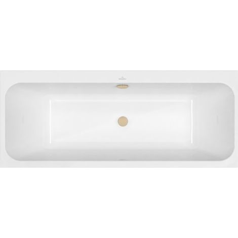 Baignoire droite 170 x 75 VILLEROY & BOCH Architectura + Vidage de baignoire WIRQUIN doré