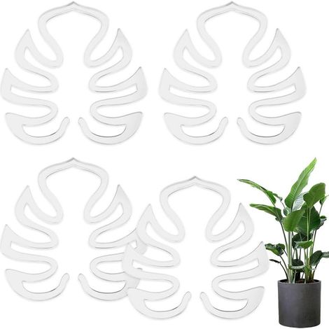 Lot de 4 tuteurs pour plantes grimpantes Monstera, tuteur monstera avec design unique en forme de feuille pour plantes d'intérieur, support décoratif (1/4)