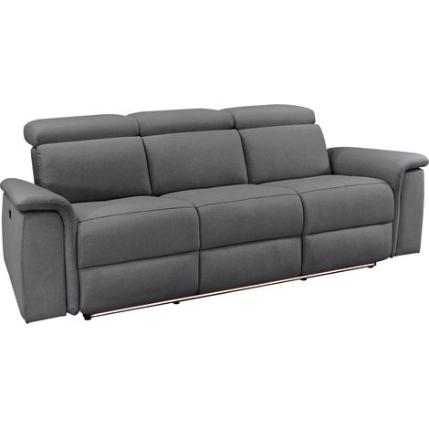 Pareli-Canapé 3 places avec fonction électrique en tissu anthracite (1/5)