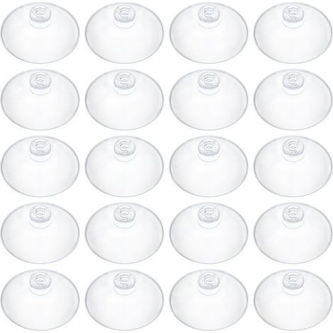 20 Pcs 5.5cm Clear Plastic Suction Cups for Home Organization and Decoration - Adhesive Suction Cups for Bathroom Glass Windows and Doors NPTERBL (1/5)