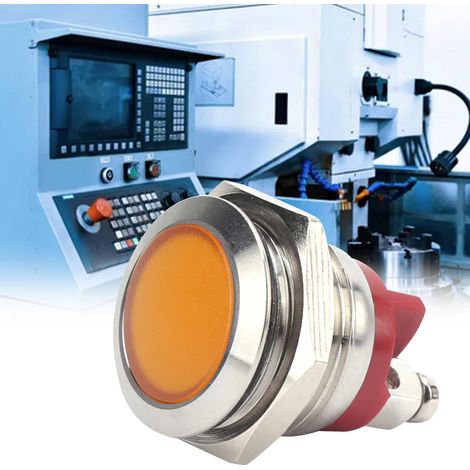 16-mm-LED-Kontrollleuchte aus Metall, wasserdicht und universell einsetzbar, 6 V, gelb (1/5)