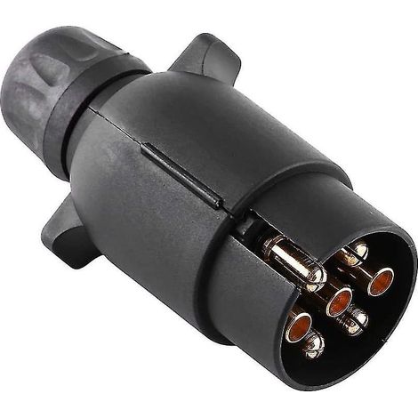 7-poliger Anhängerstecker, 12-V-Elektroanhängerstecker, 7-poliger N-Typ-Kunststoff-Verkabelungsadapter (schwarz)