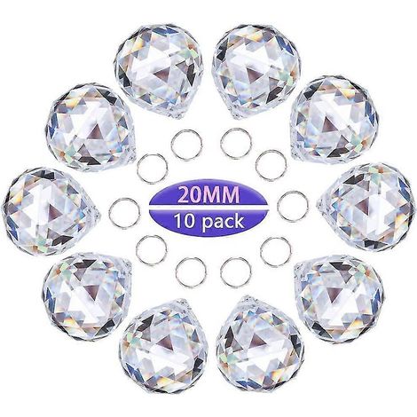 Attrape-soleil en cristal - 10 pièces - Boules de cristal, prismes, pendentifs - Pièces détachées pour lustre - Attrape-soleil en cristal arc-en-ciel (1/5)
