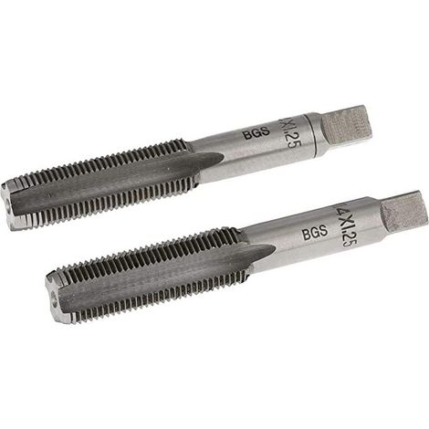 Bgs Technic – Jeu de 2 tarauds M14 x 1.25 mm – Acier à outils GCr15 – Filetage métrique pas standard – Pour perçage précis et finitions (1/2)