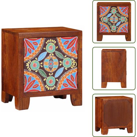 Nachttisch 40x30x45 cm Massivholz Akazie - Nachttisch - Nachttische - Beistelltisch - Nachtschrank (1/5)