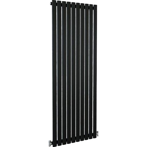 SKY Bathroom Oval Column Radiator Vertical 1600x590mm Single Black