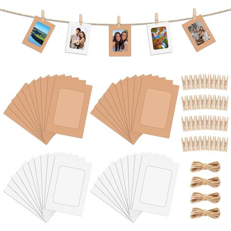 Lot de 40 Guirlande de Photos en Papier, 10×15cm Cadre Photo en Papier Set (1/5)