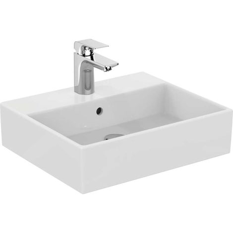 Lavabo da appoggio IS Strada, 1 scomparto, con sovrapprezzo, 500x420x145mm, bianco (1/4)