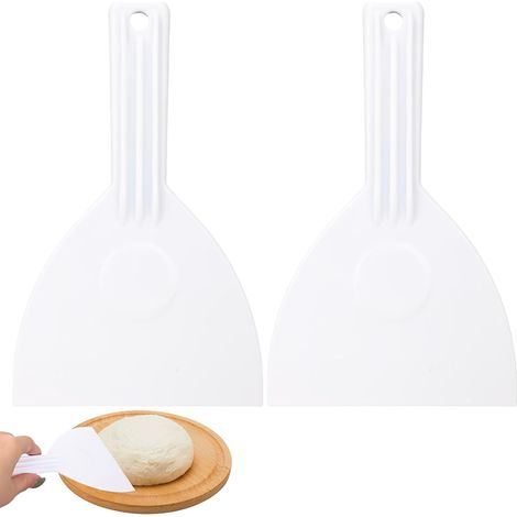 Espátula para pizza, juego de 2 piezas de plástico, ideal para raspar y dar forma a la masa de pizza, perfecta para preparar y porcionar la masa, una herramienta de cocina práctica para los amantes de (1/5)
