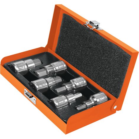 Juego de llaves vaso, hexagonal, cuadro 1/2" - 6 piezas