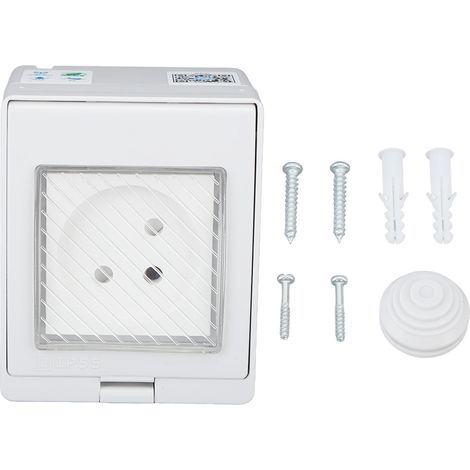 Ortviai Prise intelligente WiFi étanche IP55 pour salle de bain et extérieur – Modèle SN55-I, 100-240 V (1/5)