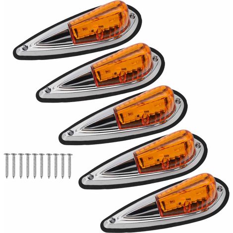 Set mit 5 bernsteinfarbenen Positionsleuchten 12V/24V, superhell, wasserdicht, für LKW-Dach, Pickup-Dach, Wohnmobil-Dachreling (1/5)