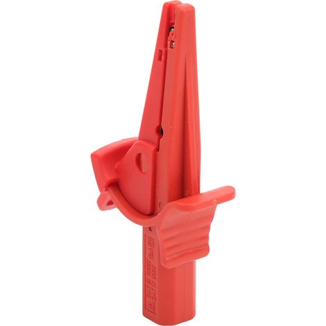 Pince de test isolée, ouverture de sécurité de 20 mm, avec prise banane de 4 mm pour projets électriques automobiles et camions (rouge). (1/5)