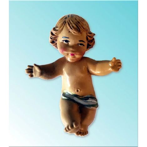 Gesù Bambino per presepe in plastica effetto legno 4 cm (1/2)