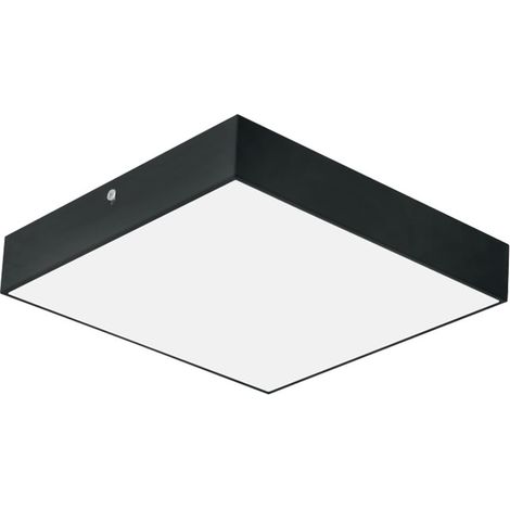 Plafonnier LED carré 12W 1050 lm noir – 3 couleurs réglables 3000K-6500K – CATALINA – HOROZ (1/4)