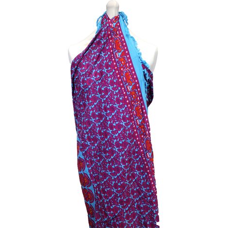 Paréo Mandela Violet Sarcelle- Vendu par 1 (1/3)