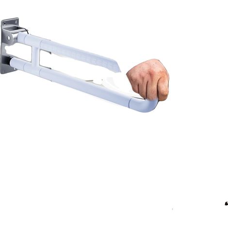 Toilettengriff, Edelstahl, klappbar, Abmessungen 600x80x200 mm, Tragfähigkeit 300 kg, Gewicht 2,7 kg (1/5)