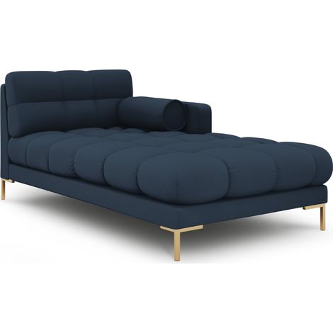 Méridienne droite en tissu structurel bleu (1/4)